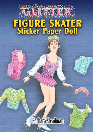 Glitter Figure Skater Sticker Paper Doll