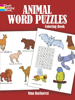 Animal Word Puzzles Coloring Book