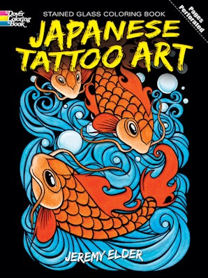 Japanese Tattoo Art Stained Glass Coloring Book