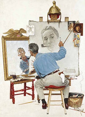 Norman Rockwell's Triple Self-Portrait from The Saturday Evening Post Notebook