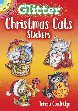 Glitter Christmas Cats Stickers