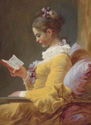 A Young Girl Reading Notebook