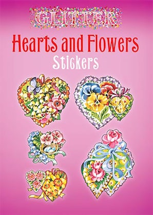 Glitter Hearts and Flowers Stickers