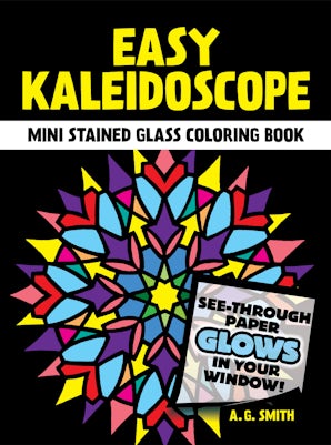 Easy Kaleidoscope Mini Stained Glass Coloring Book