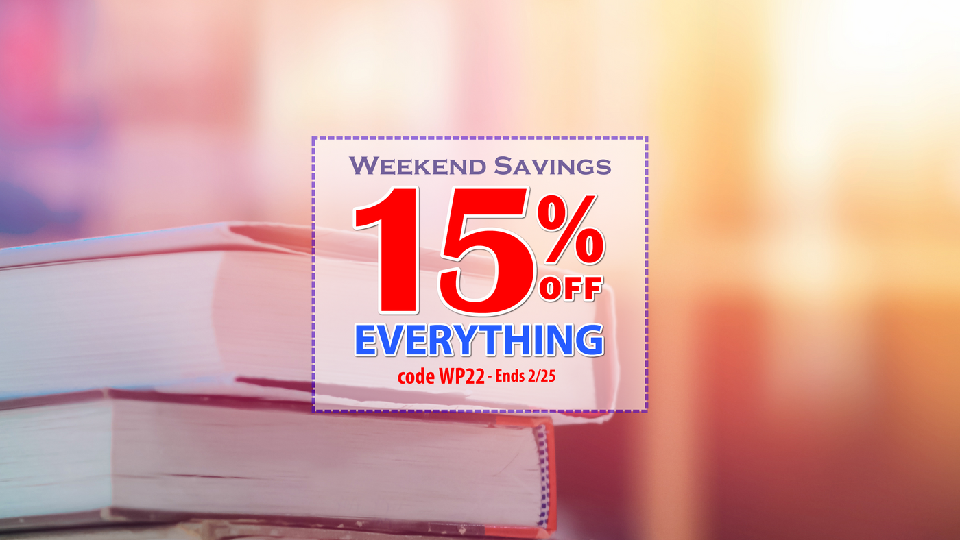 Take 15% off ALL books - No minimum required